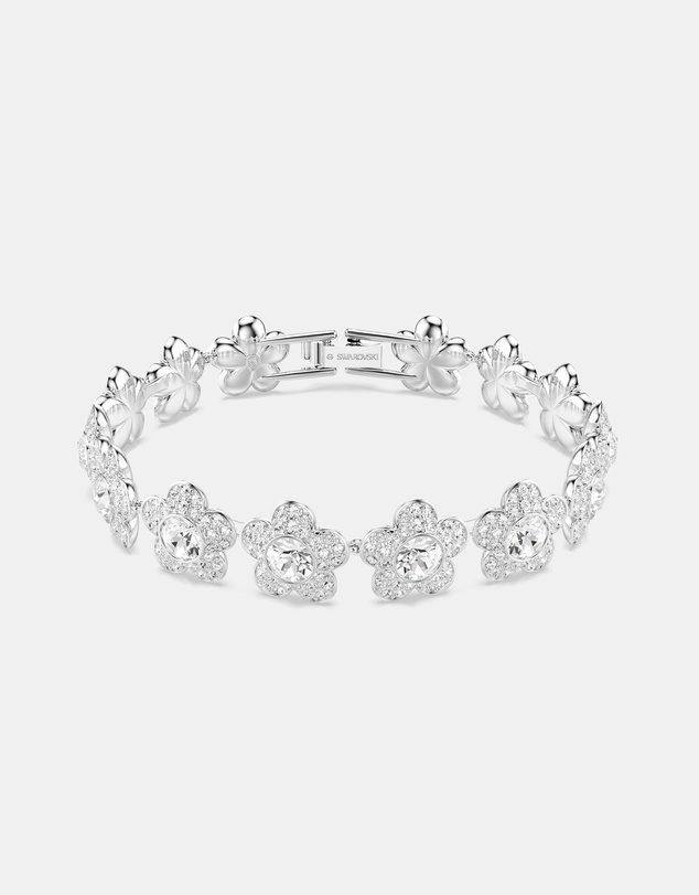 Swarovski - Ariana Grande X Swarovski Bracelet, Round Cut, Flower, White, Rhodium Plated