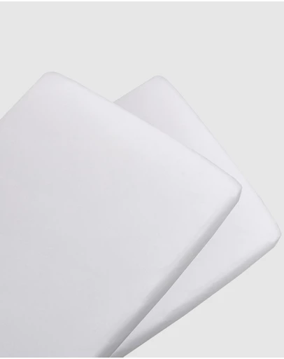 Living Textiles - 2 Pack Jersey Bassinet Fitted Sheet - White