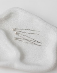 The White Collection - Mila - 10mm Pearl Bridal Hair Pin Trio