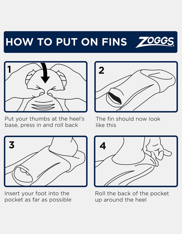 Zoggs - Long Blade Rubber Fin US 2-3