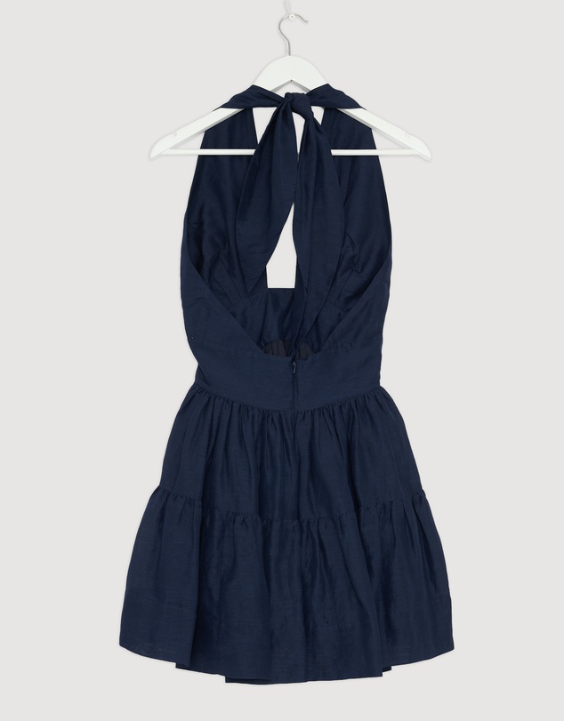 Revibe - Repaired Shona Joy Celeste Halter Tiered Mini Dress - AU 6
