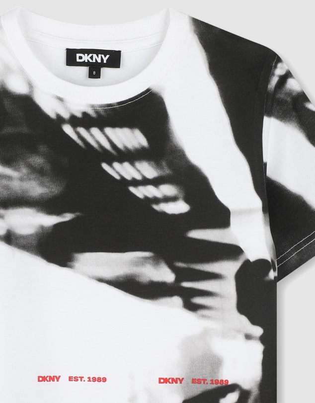 DKNY - All Over Print Short Sleeve T-Shirt - Kids-Teens