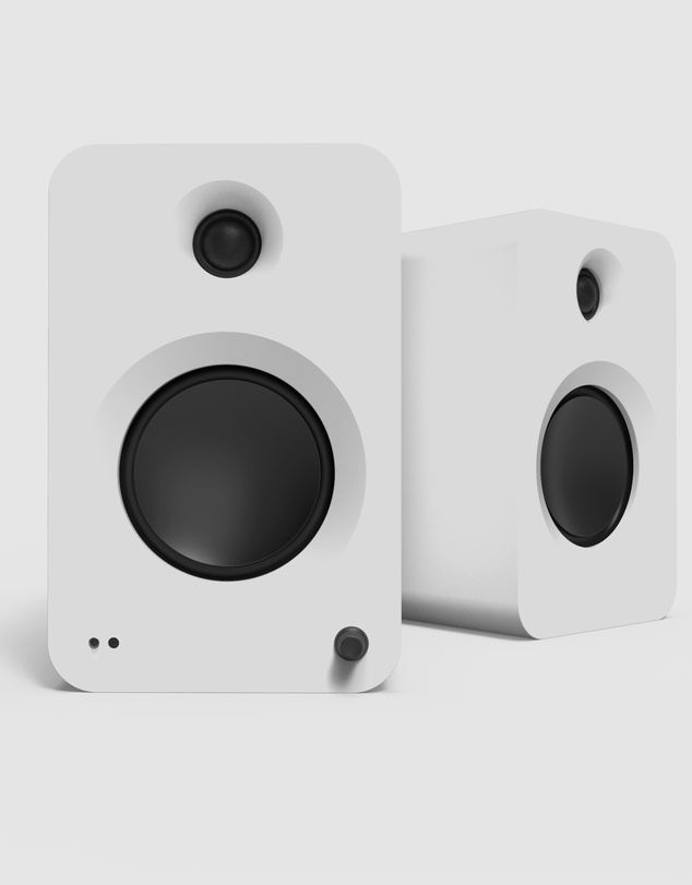iWorld - Kanto REN 200W Powered Bookshelf Speakers with HDMI ARC, USB-C, and Bluetooth 5.3 - Matte White, Pair