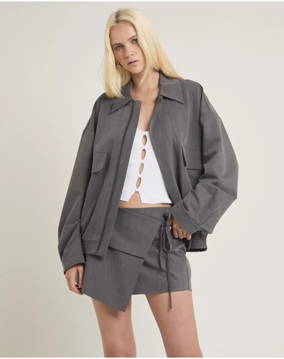 Alice In The Eve - Jen Oversized Patch Pocket Jacket