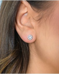 Georgini - Milestone Cubic Zirconia Silver Halo Earrings