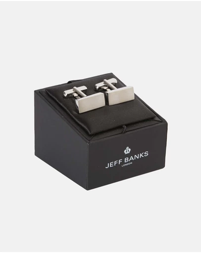 Jeff Banks - Rectangular Silver Cufflink