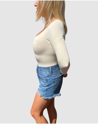 Core Trainer - Long Sleeve Square Neck Sculpting Bodysuit