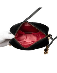 Pre-Loved by Azura Reborn - Pre-Loved Mini GG Marmont Crystal Embellished Matelasse Velvet Crossbody