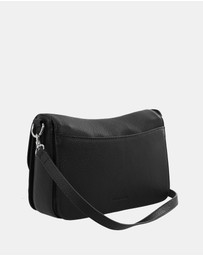 Pierre Cardin - Pierre Cardin Ladies Leather Flap Over Crossbody Bag