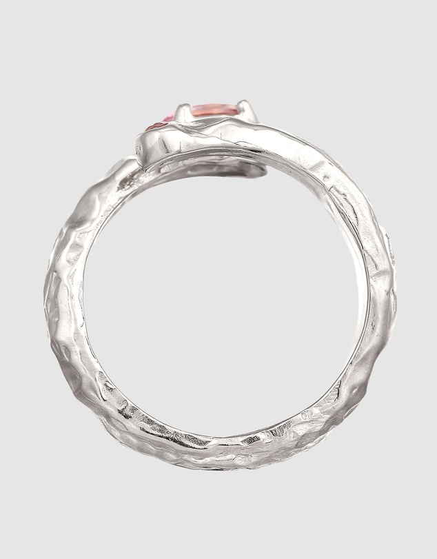 Haze & Glory - ICONIC EXCLUSIVE - Ring Oval Synthetic Sapphire with Pink Gems 925 Sterling Silver