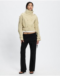 Lioness - Blanc Cropped Trench Coat - ICONIC EXCLUSIVE