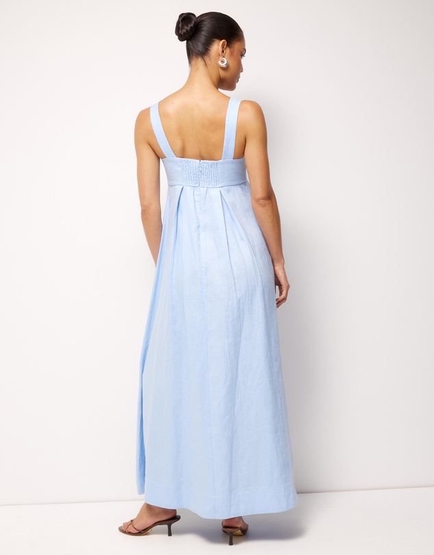 AERE - Quinn Embroidered Linen Maxi Dress