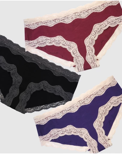 B Free Intimate Apparel - Cotton Low Rise Hipster Brief - 3 Pack