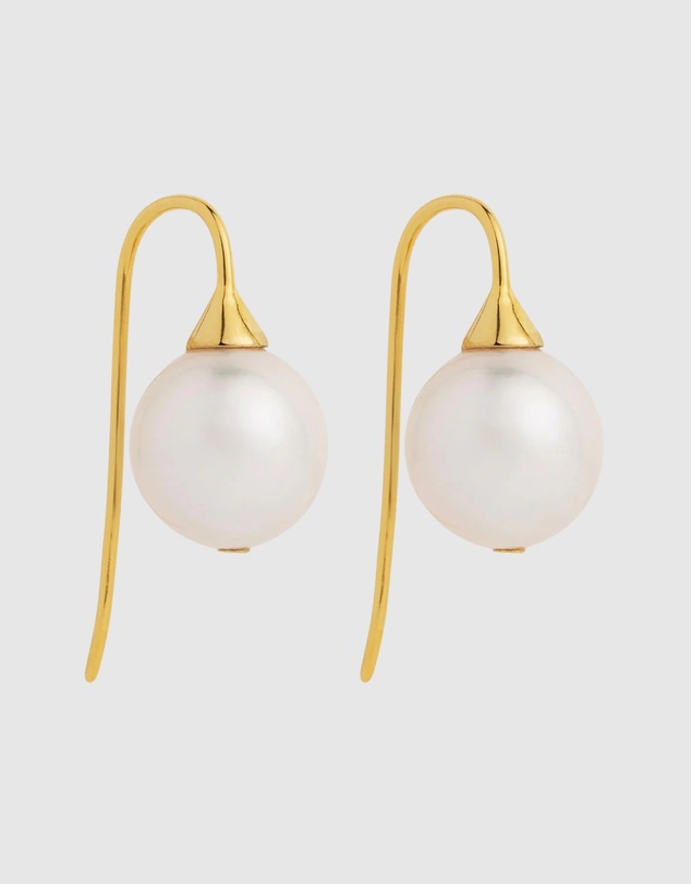 Najo - Luna Yellow Gold Pearl Earring