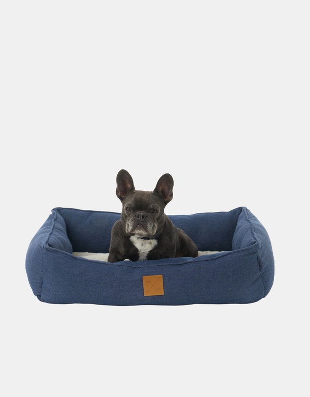 Mog & Bone - Bolster Dog Bed - Blue Denim
