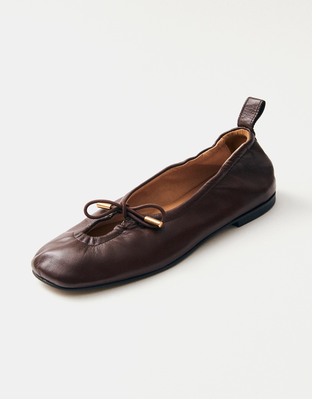 Alohas - Rosalind Brown Leather Ballet Flats - Women's