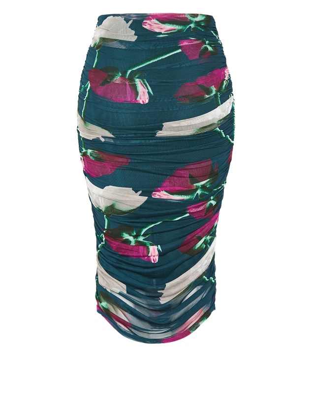 City Chic - Livia Ruched Print Skirt