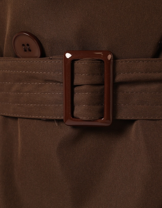 Petal & Pup - Billy Button Front Trench Coat - Chocolate Brown