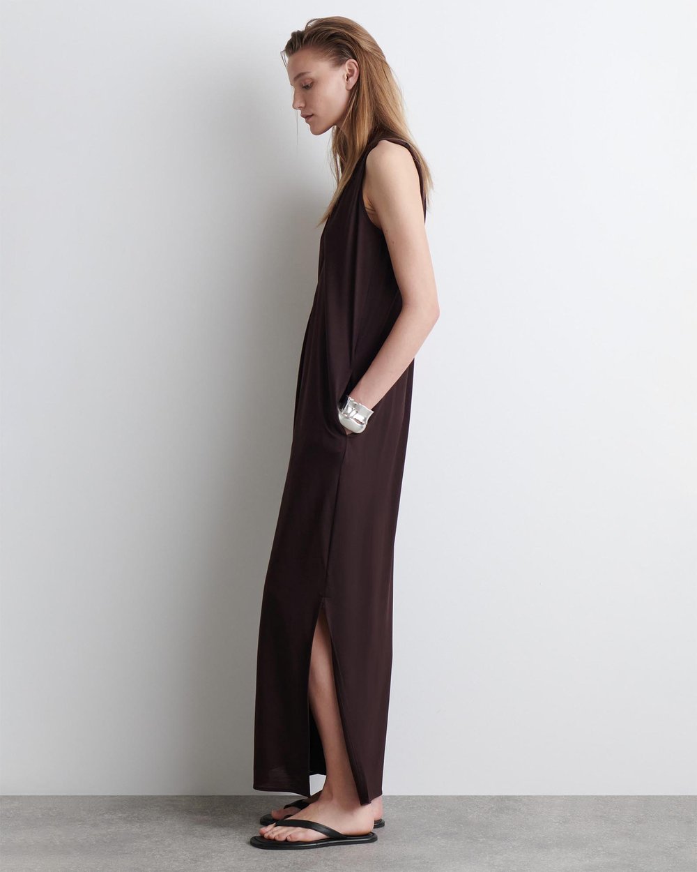 Draped V-Neck Maxi Dress by COS Online | THE ICONIC | Australia