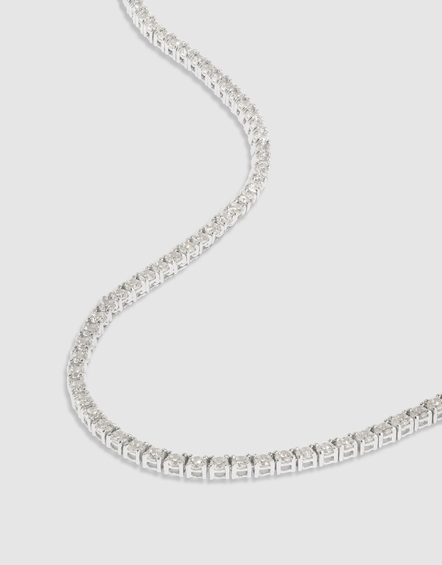 Wanderlust + Co - Pave 925 Sterling Silver Tennis Necklace