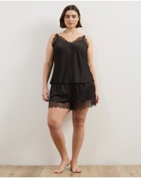 Atmos&Here Curvy - Pearl Cami Short Lace Trim Sleep Set