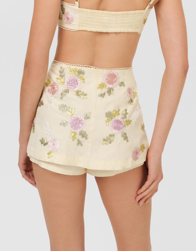 For Love & Lemons - Ribbon Flowers Skort