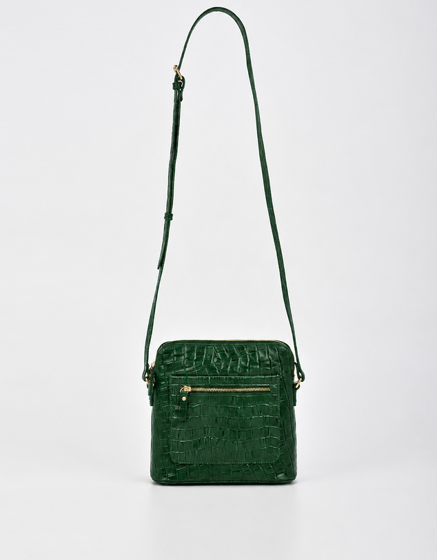 Cobb & Co - Kingsley Croc Leather RFID Safe Crossbody