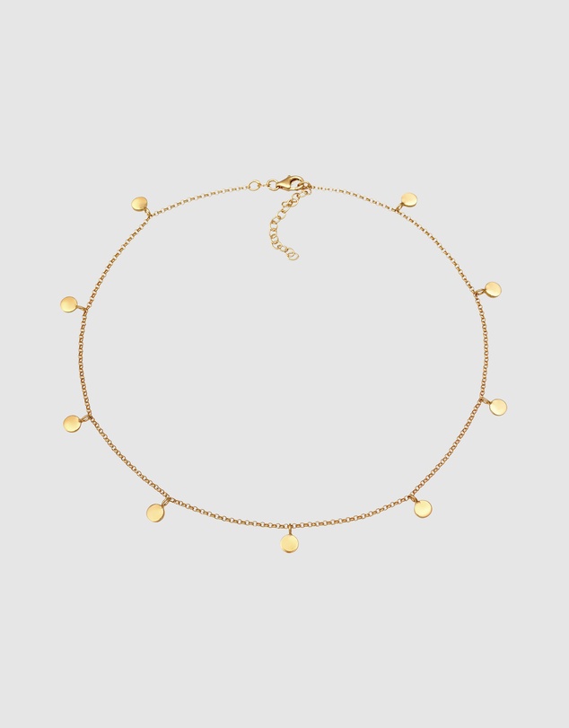Elli Jewelry - Boho Choker Necklace in Gold-Plated 925 Silver