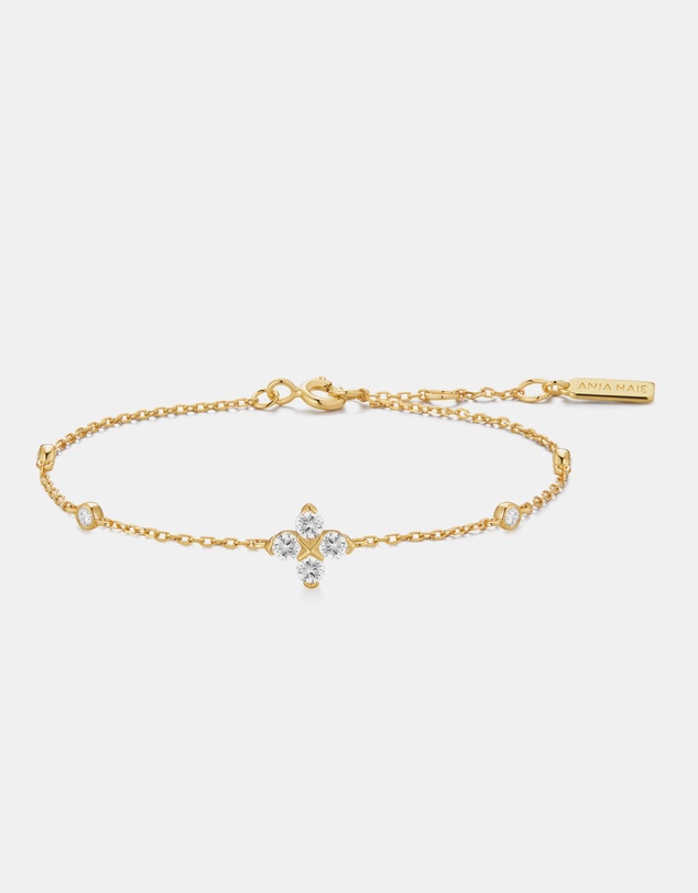Ania Haie - Ania Haie Gold Sparkling Lucky Clover Bracelet
