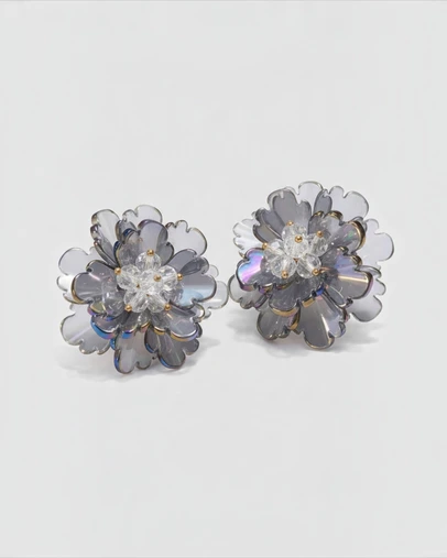 Mossée - Delphine Resin Flower Earrings