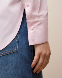 Trenery - Cotton Poplin Long Sleeve Shirt in Light Blush