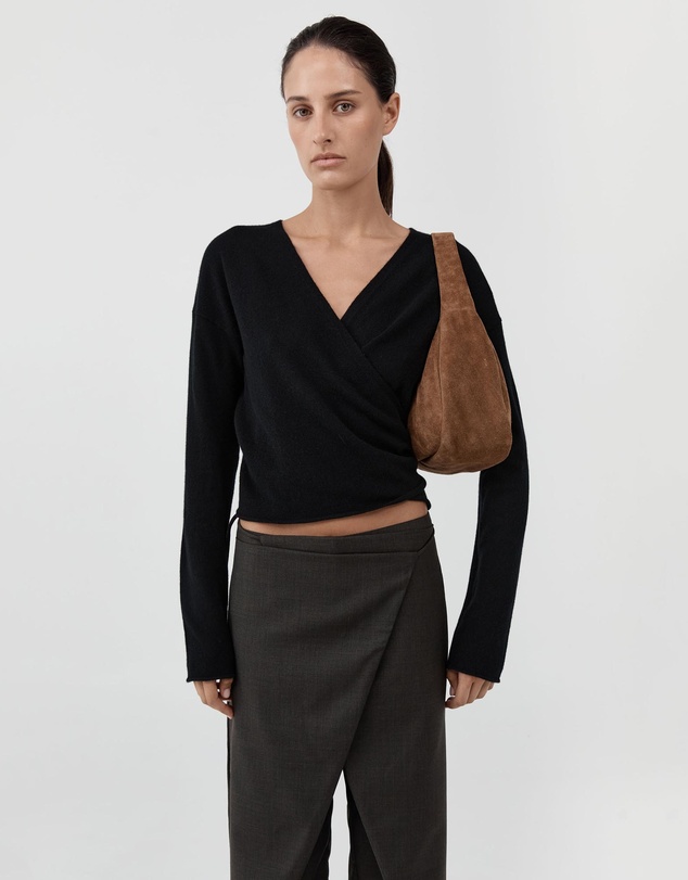 St. Agni - Suede Large Bon Bon Bag