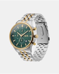 Jag - Albany Mens Green Dial 45mm Two-Tone Watch