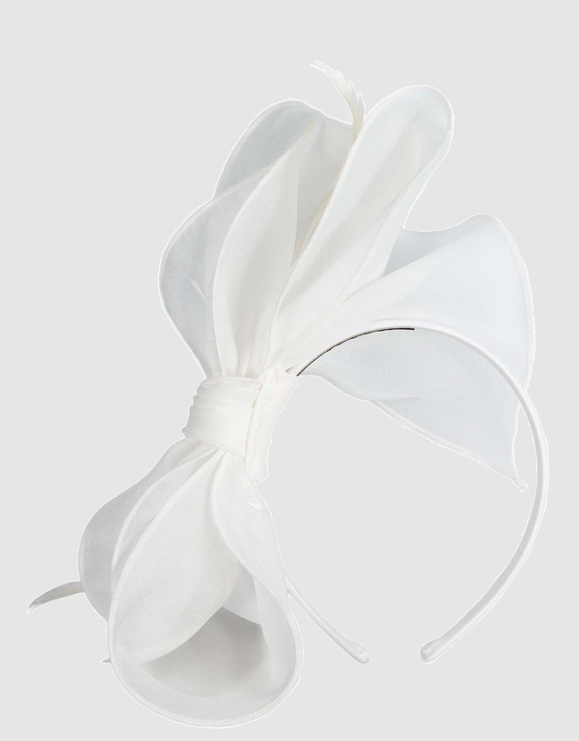 Max Alexander - White Organza Bow Fascinator