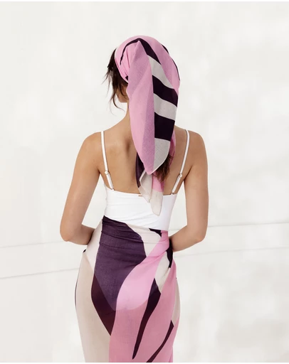 Morgan & Taylor - Fern Large Scarf in Purple & Pink