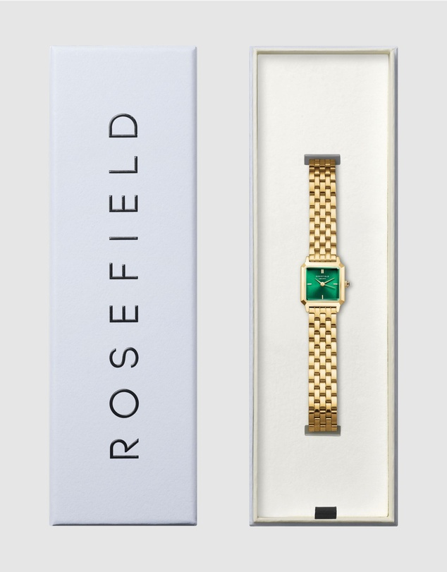Rosefield - The Boxelle Emerald Gold-Tone Bracelet Watch