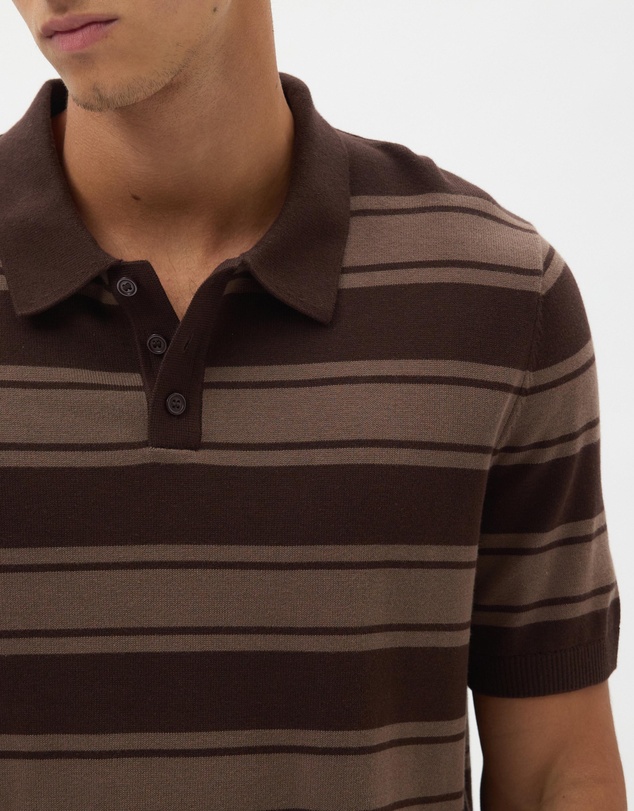 AERE - Cotton Stripe Knit Polo