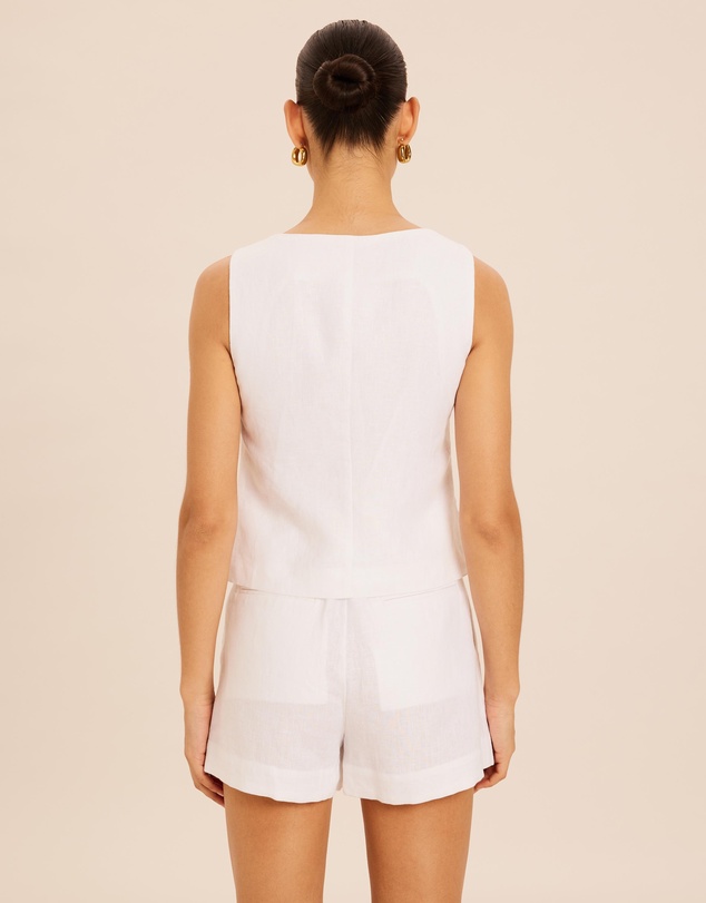 AERE - Linen Asymmetric Crew Neck Vest