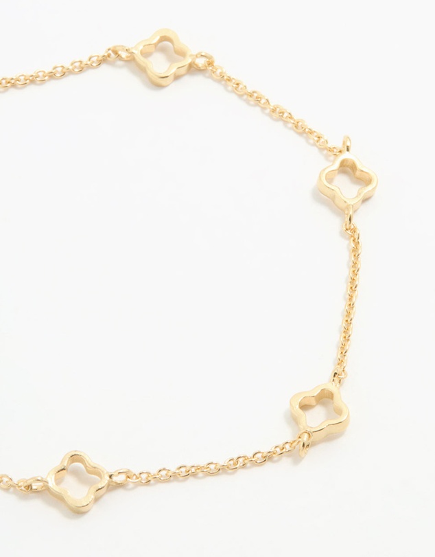 Lovisa - Gold Plated Sterling Silver Flower Statement Bracelet