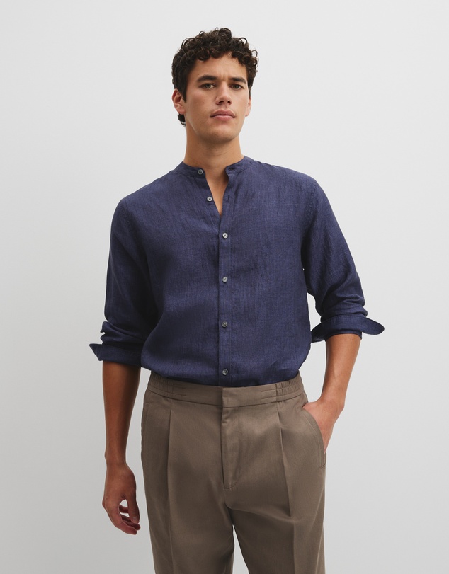 Country Road - Regular Fit Delave Linen Standard Collar Shirt