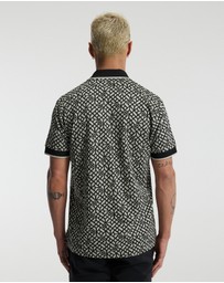 Calibre - Chest Panel Jacquard Polo Wine