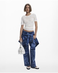Desigual - Cut-out knit T-shirt