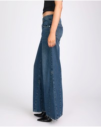 ONE TEASPOON - Cruisers Mid Waist Bootcut Flare Denim Jeans - Colorado Blue