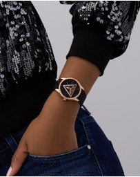 GUESS - Guess Roxy Ladies Black Rose Gold Tone Analogue Watch