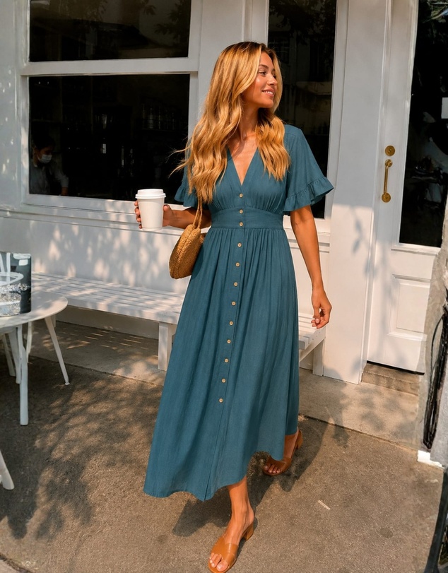 Esther & Co - Korbela Dress - Deep Green