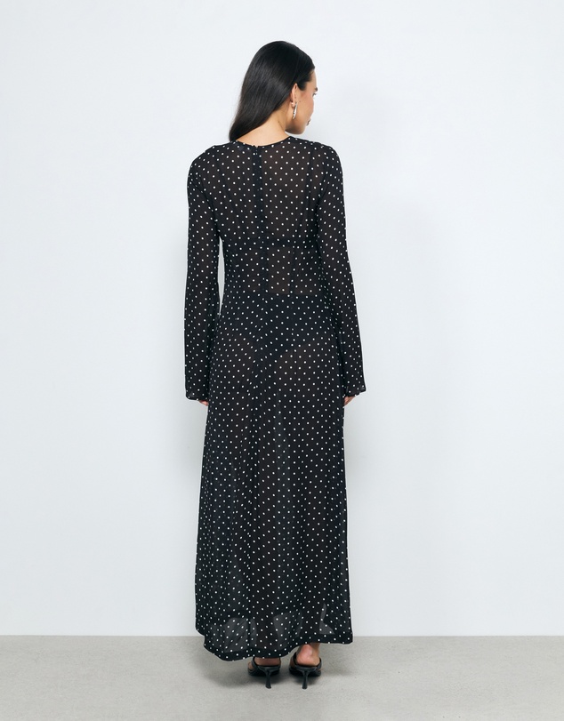 AERE - Cora Polka Dot Long Sleeve Dress