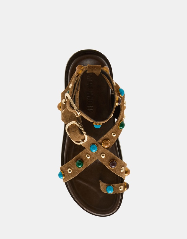 Steve Madden - Linear Taupe Suede Sandals