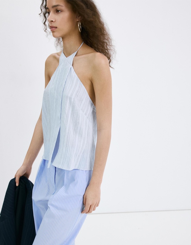 M.N.G - Striped Crossover Top