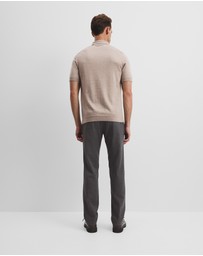 Country Road - Australian Merino Short Sleeve Button Knit Polo