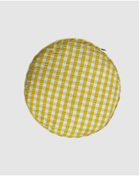 Mosey Me - Citrus Seersucker Round Cushion